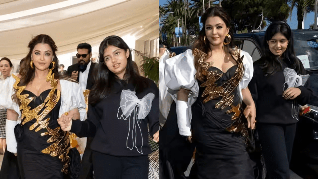 Aishwarya Rai with daughter Aaradhya at Cannes 
