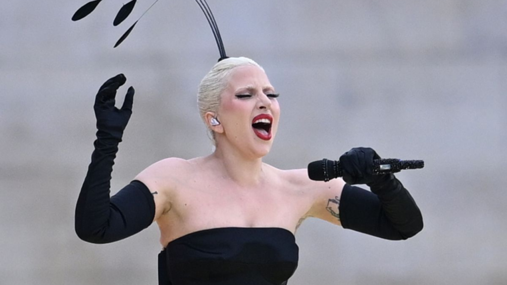 Lady Gaga performing at Paris Olympics 