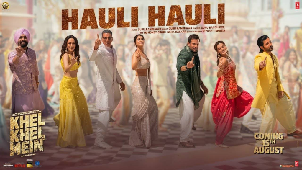 Poster of Taapsee Pannu's new song Hauli Hauli from Khel Khel Mein