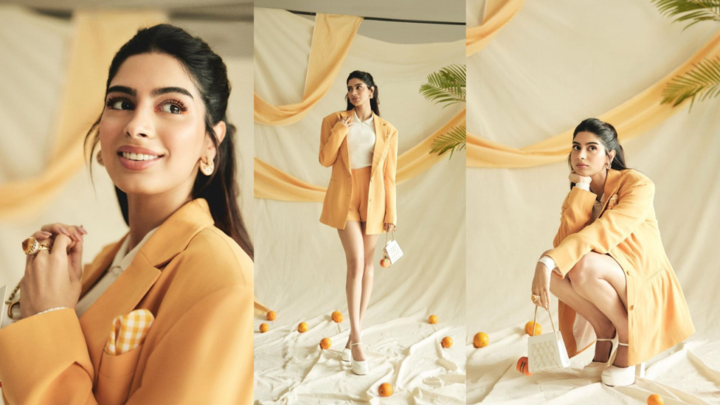 Khushi Kapoor's Orange Blazer and Shorts Look