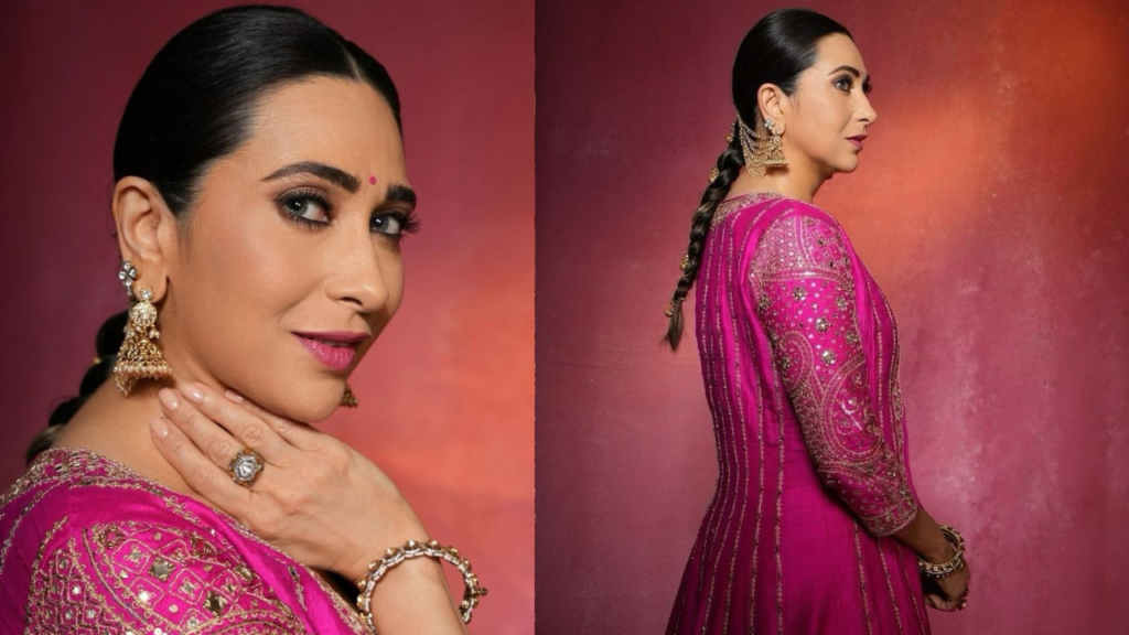 Karisma Kapoor in Rani Pink Ethnic Look