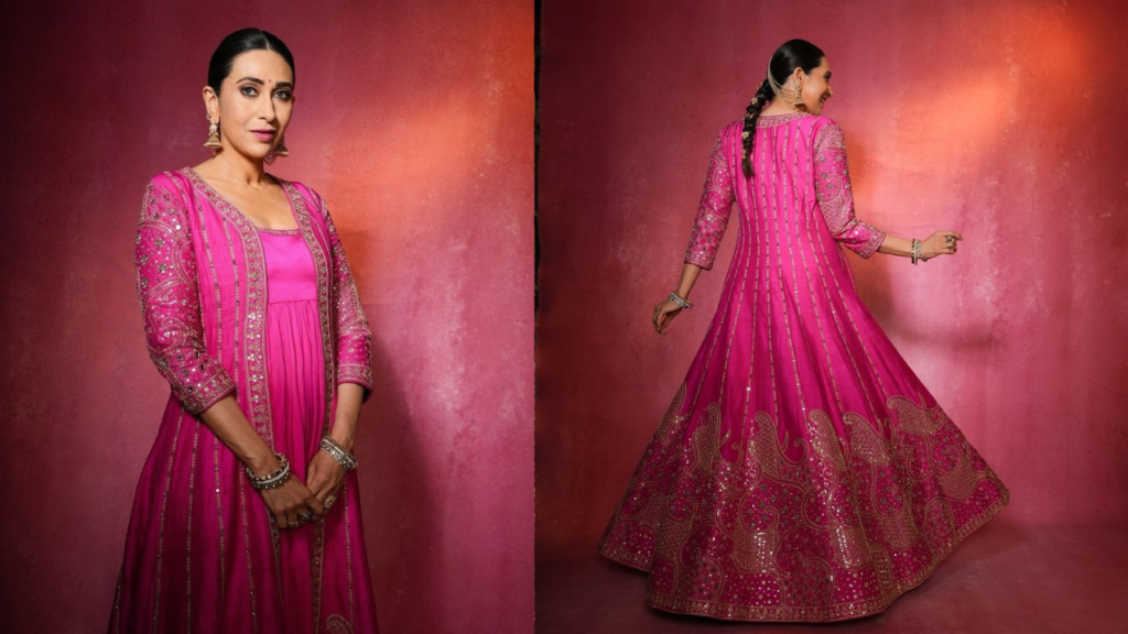 Karisma Kapoor Shines in Stunning Rani Pink Ethnic Look