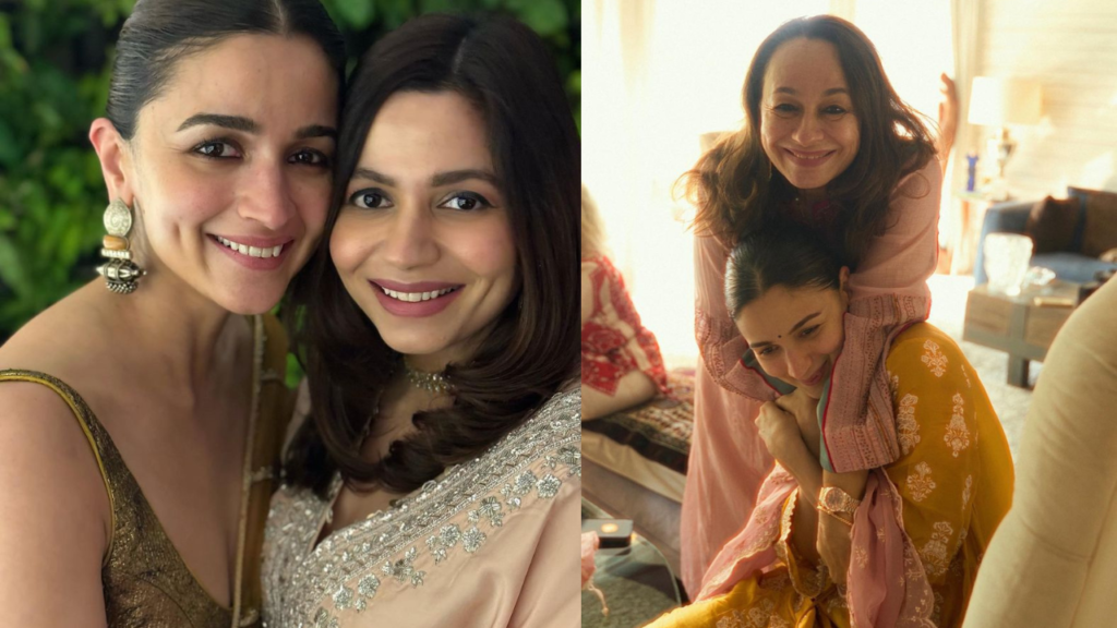 Alia Bhatt with sister Shaheen Bhatt and mother Soni Razdan