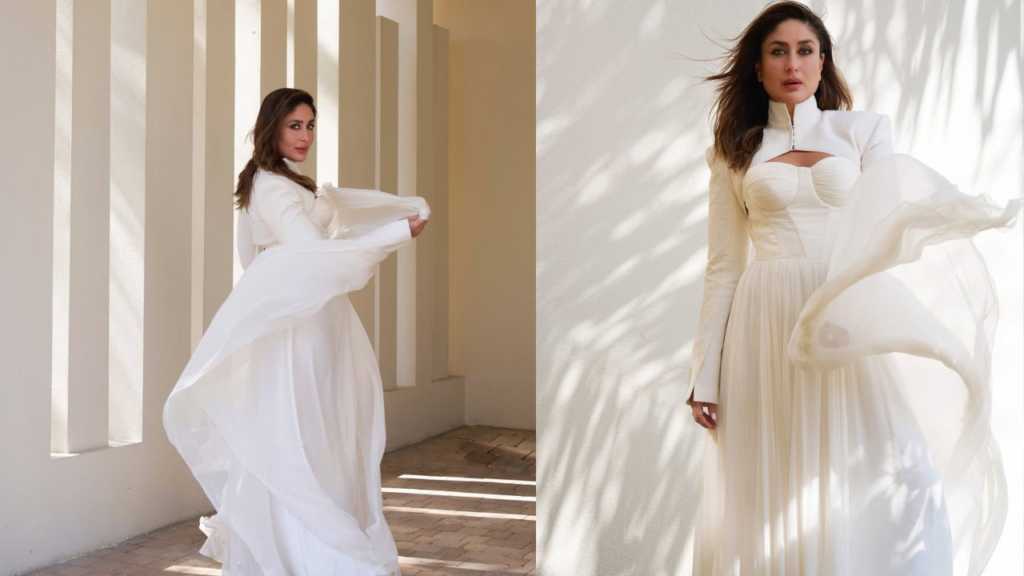 Kareena Kapoor’s Perfect Balance of Power and Grace in a Chiffon Gown and High-Neck Jacket