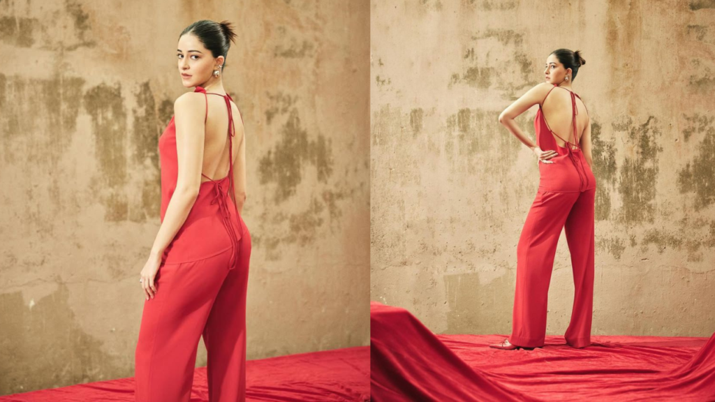 Ananya Panday Sizzles in Red with a Stunning Backless Co-ord Look