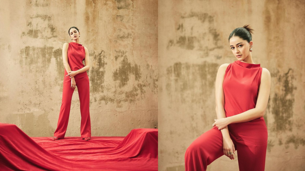 Ananya Panday Sizzles in Red with a Stunning Backless Co-ord Look