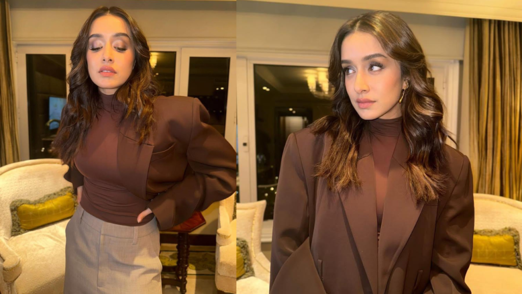 Shraddha Kapoor Pantone’s ‘Mocha Mousse’ Blazer Look