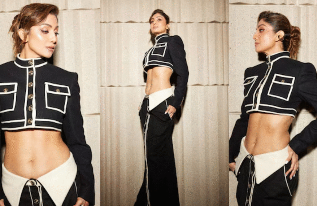Shilpa Shetty Turns Heads in a Stunning Black-and-White Outfit