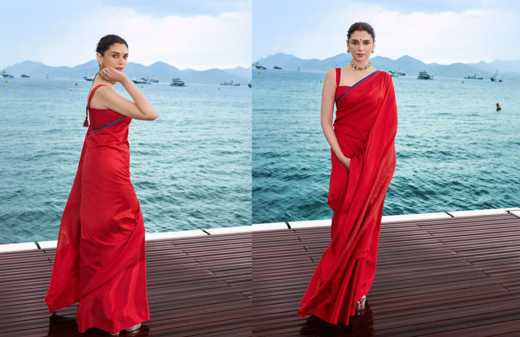 Aditi Rao Hydari Brings 'New Bride' Vibes to Cannes 2025 in a Red Saree and Sindoor