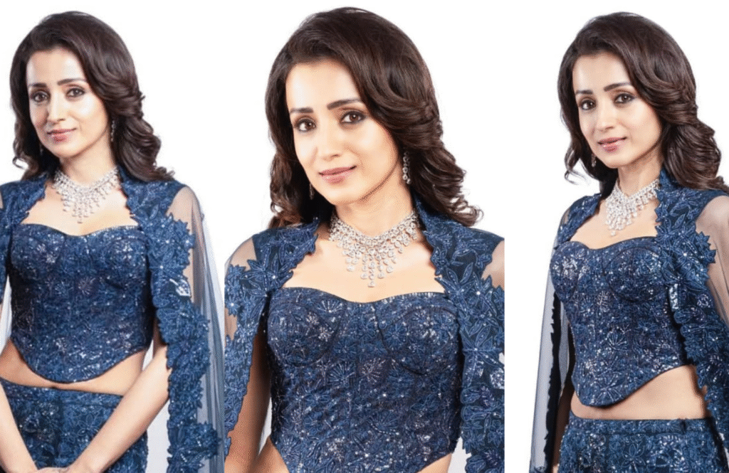 Trisha Krishnan Stuns in Mermaid-Style Lehenga at Thug Life Event