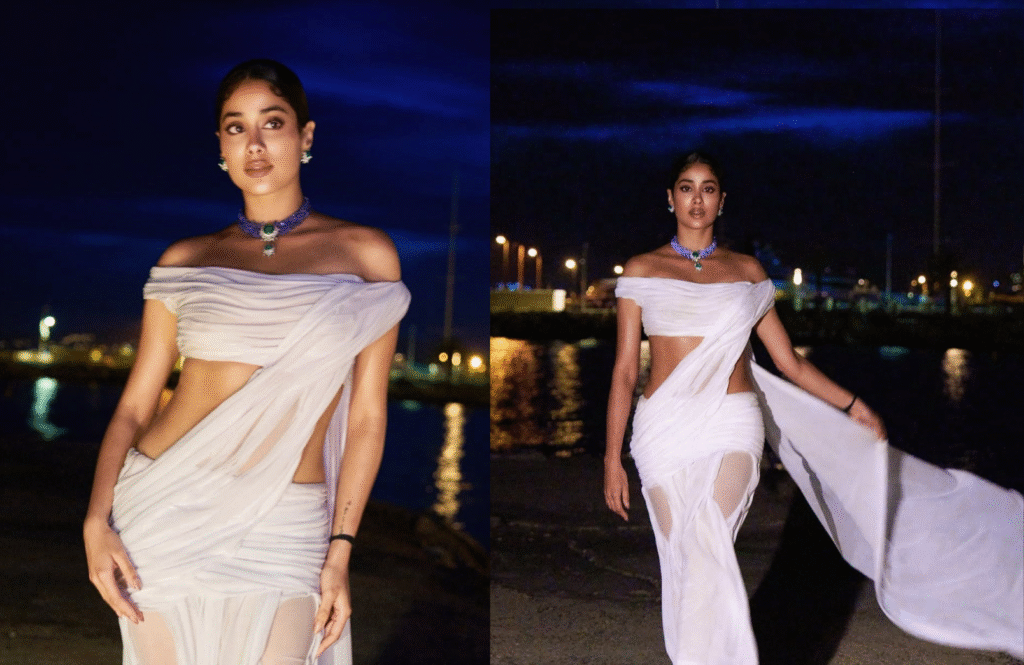 Janhvi Kapoor Turns Up the Heat at Cannes in a Stunning ‘Dripping Saree’
