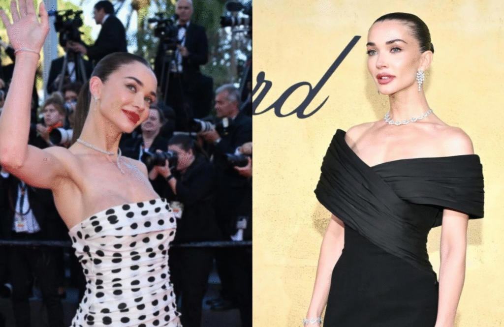 Amy Jackson Stuns in Polka Dot Dress at Cannes 2025