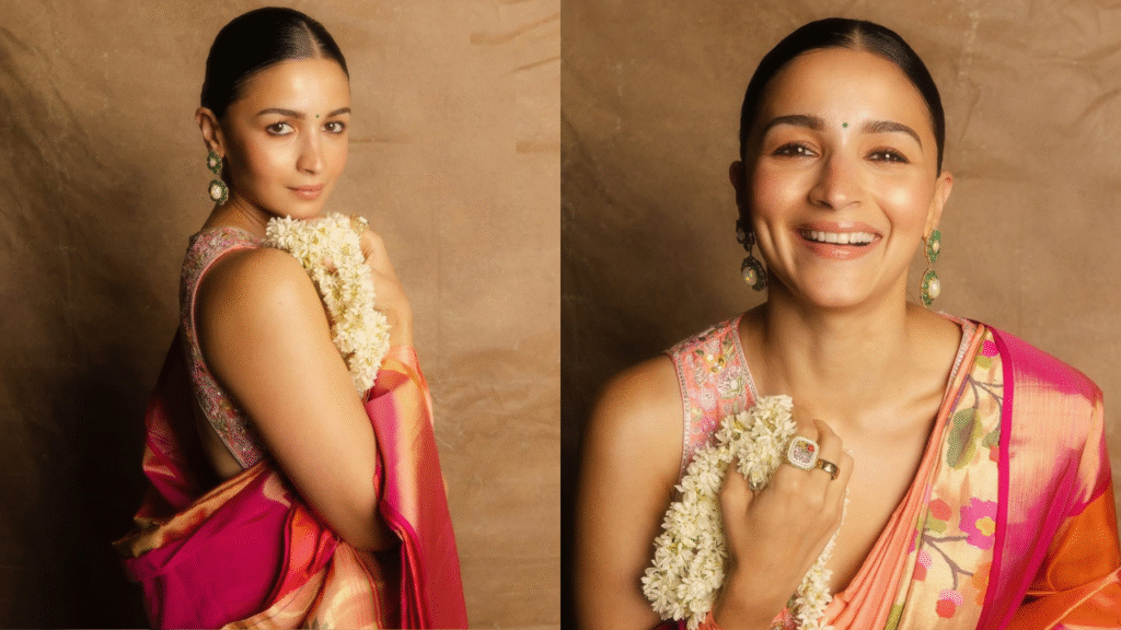Alia Bhatt Stuns in a Traditional Nauvari Saree at WAVES 2025