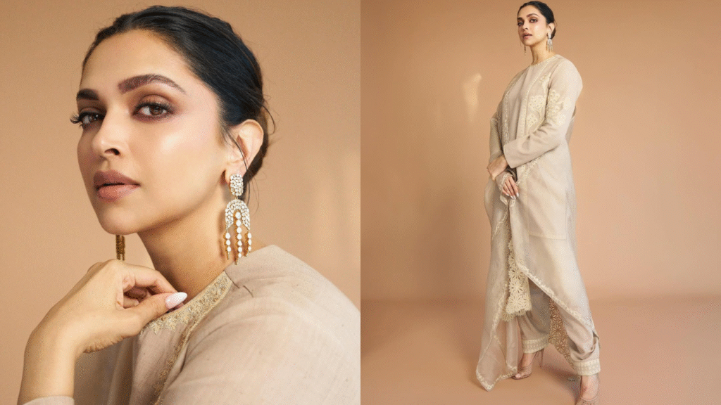 Deepika Padukone Looks Graceful in Beige Masaba Gupta Outfit at Waves 2025