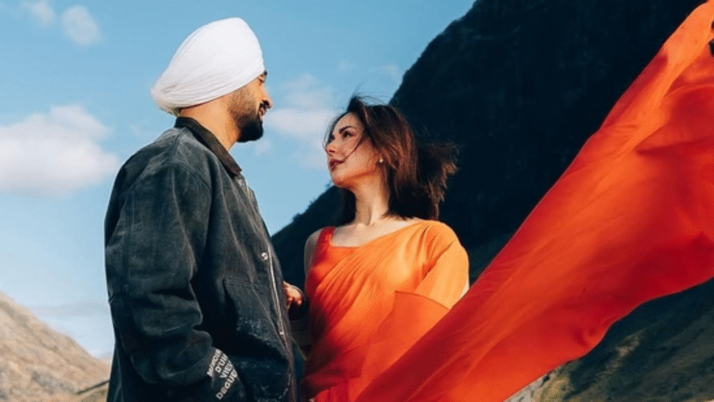 Diljit Dosanjh with Hania Aamir in Sardaar Ji 3