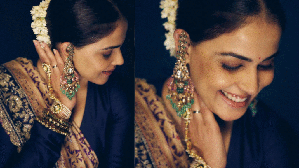 Genelia Deshmukh Shows Us a Fresh Way to Style an Anarkali with a Banarasi Saree
