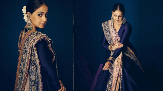 Genelia Deshmukh Shows Us a Fresh Way to Style an Anarkali with a Banarasi Saree