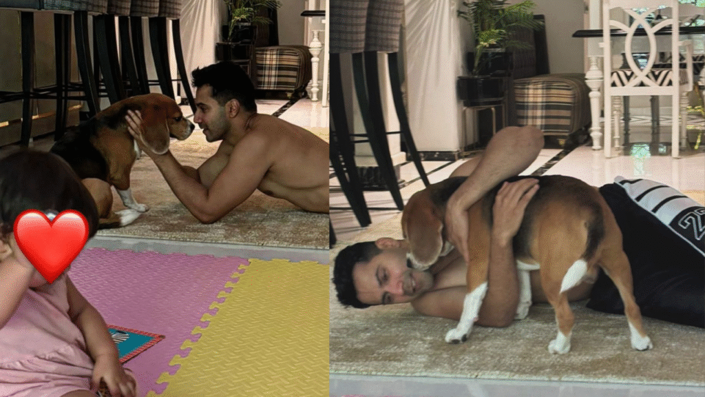 Varun Dhawan Shares Sweet Moments with Daughter Lara and Pet Joey