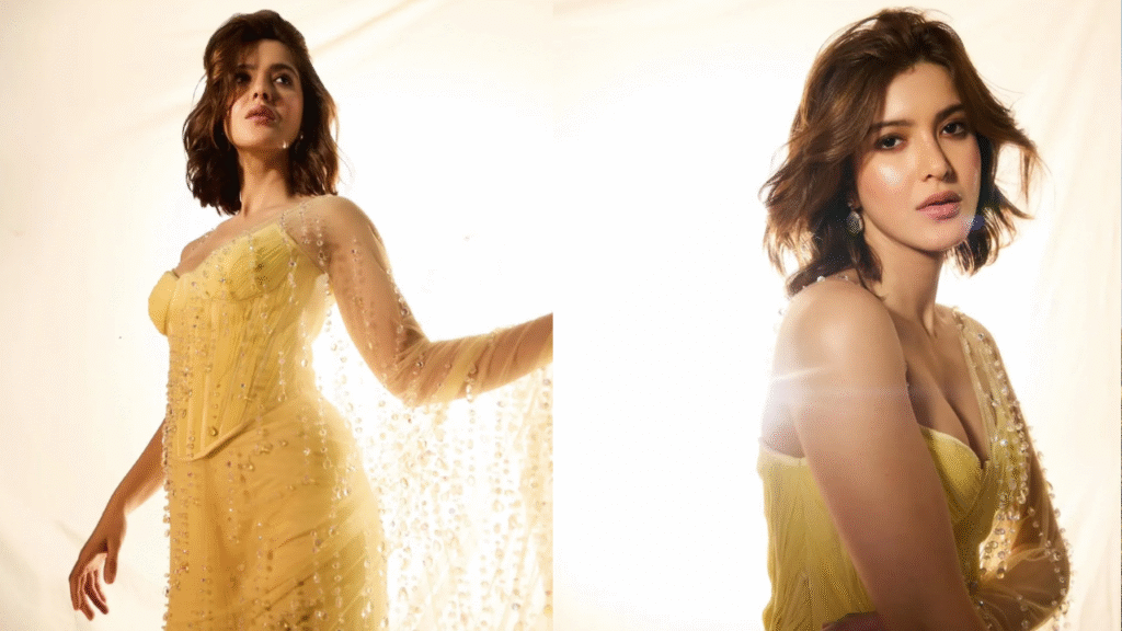 Shanaya Kapoor Shines in a Butter Yellow Manish Malhotra Sari
