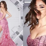 Ananya Panday stuns in a sexy rose-gold gown with bold cutouts and minimal glam, leaving fans calling her hot, glamorous, and unmissable.