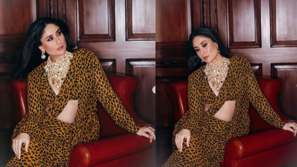 Kareena Kapoor Stuns in Bold Animal-Print Sabyasachi Saree at Delhi Event
