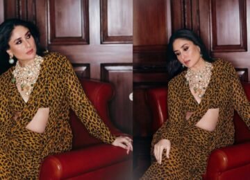 Kareena Kapoor Stuns in Bold Animal-Print Sabyasachi Saree at Delhi Event