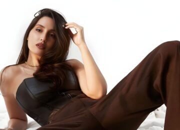 Nora Fatehi Redefines Experimental Glamour in ₹62K Black Cowl Top and Mocha Brown Pants