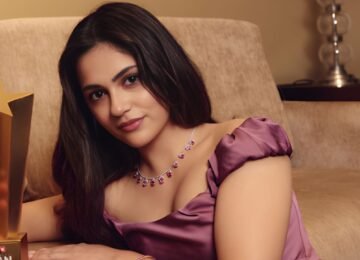 Aneet Padda Dazzles in a Draped Corset Ensemble at the Indian of the Year Awards 2025