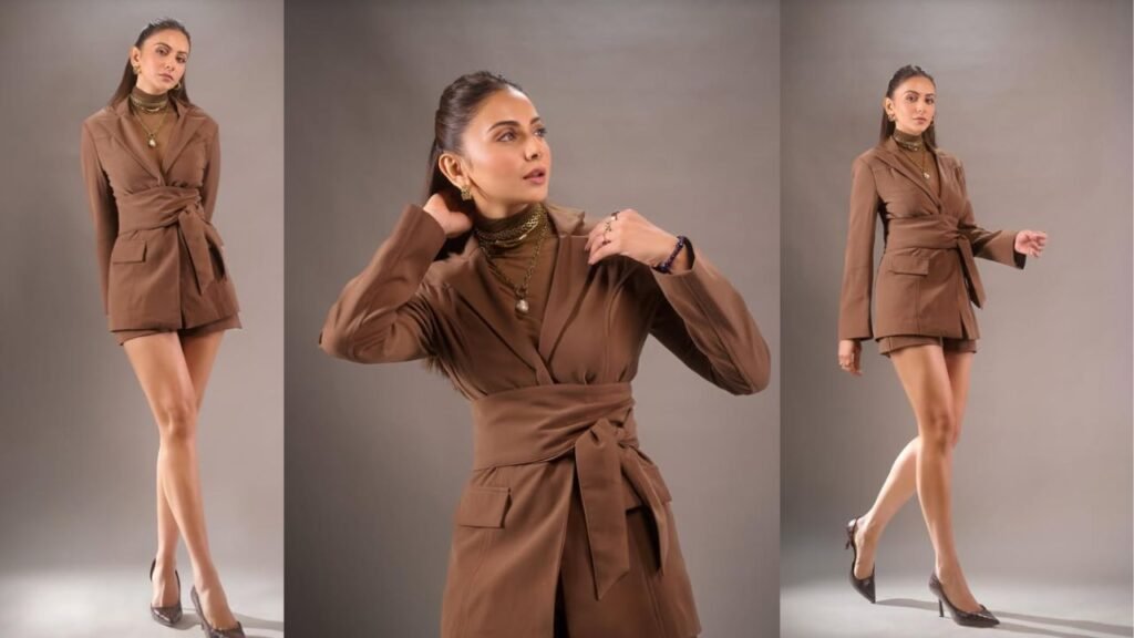 Rakul Preet Singh Turns Heads in ₹14K Chocolate Brown Fall Co-ord Set