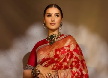 Tara Sutaria Redefines Royalty in a Deep Crimson Jayanti Reddy Banarasi Saree