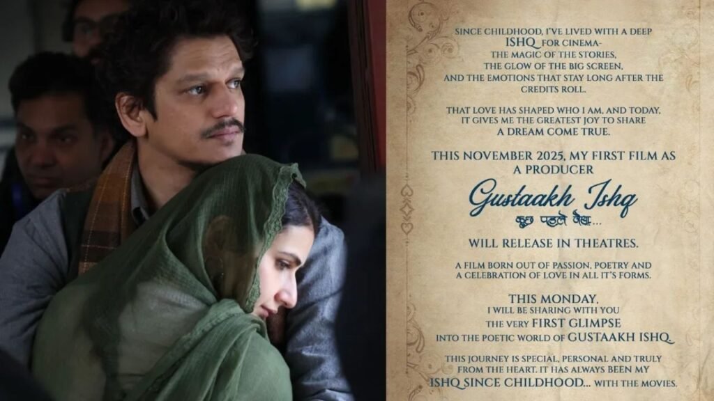 Gustaakh Ishq Trailer: Manish Malhotra’s Debut Production to Hit Theatres on November 28, Trailer Out on November 10