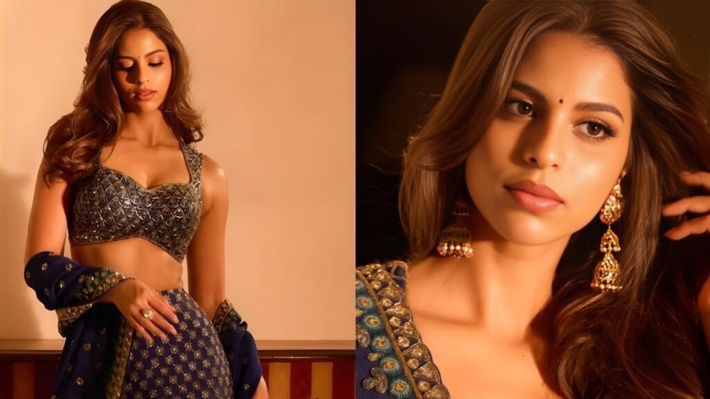 Suhana Khan’s Blue Silk Lehenga Look Sets a New Standard in Festive Fashion
