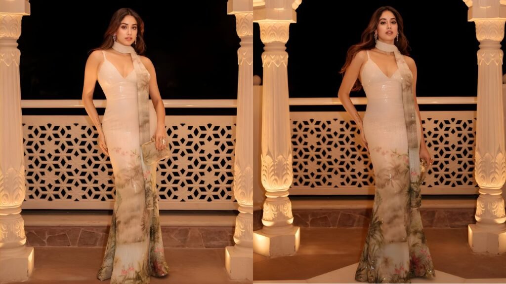 Janhvi Kapoor Captivates in Elie Saab’s Watercolour-Sequin Creation, Elevating the Art of Soft Glamour
