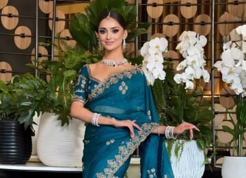 Miss Universe India Manika Vishwakarma Showcases Her Love for Indian Craftsmanship in a Stunning Saree