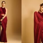 Kriti Sanon Redefines Modern Festive Glamour in Anita Dongre’s Red Saree