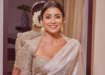 Shriya Saran’s Shimmering Gold Saree Look Is All About Effortless Opulence