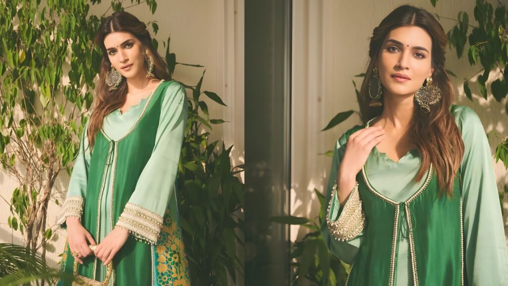 Kriti Sanon’s ₹98,000 Panna Nazaakat Choga Sets New Style Goals at Tere Ishq Mein Promotions