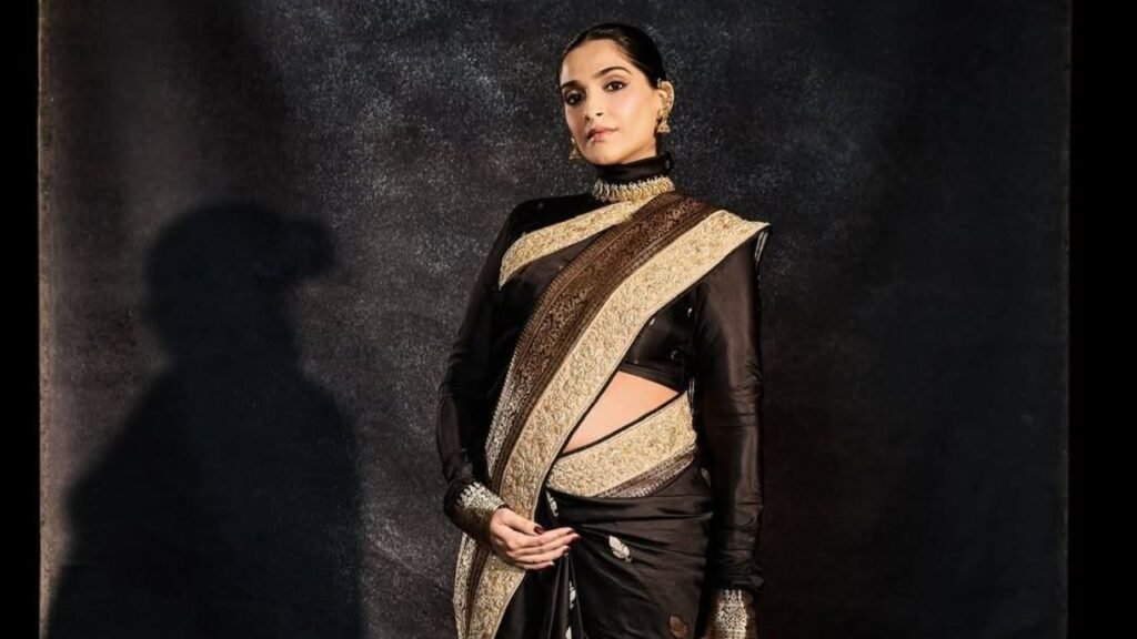 Sonam Kapoor’s Black Banarasi Saree Redefines Modern Heritage Fashion