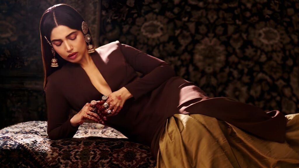 Bhumi Pednekar Revives Nikhil Thampi’s Indian Punk Aesthetic in a Striking Gold Skirt Ensemble