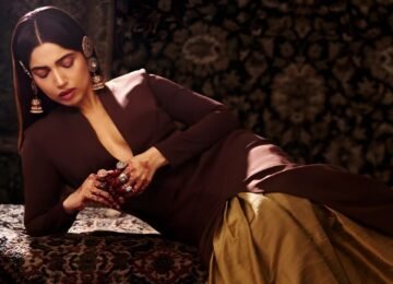 Bhumi Pednekar Revives Nikhil Thampi’s Indian Punk Aesthetic in a Striking Gold Skirt Ensemble