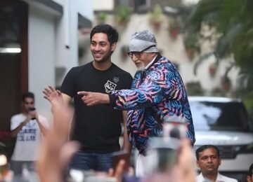 Amitabh Bachchan Shares a Proud Grandfather’s Moment at Sunday Meet With Ikkis T-Shirts