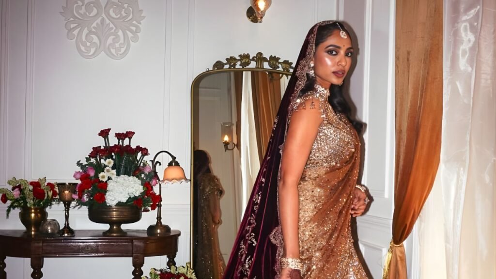 Sobhita Dhulipala’s Gold Lehenga and Burgundy Dupatta Make a Case for Modern Bridal Style