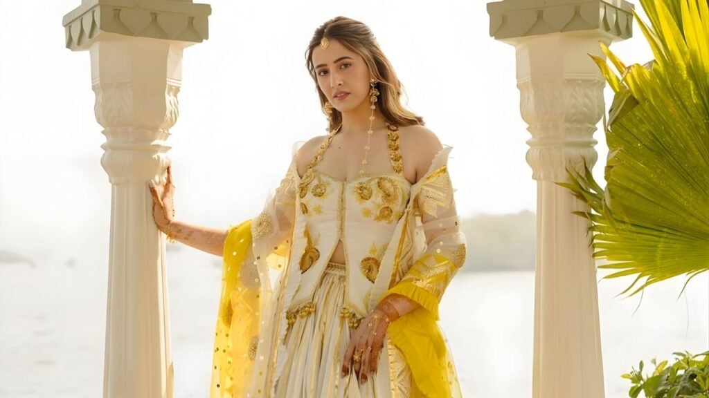Nupur Sanon’s Haldi Look Steals the Spotlight With Yellow Gota Lehenga, Statement Jewellery and Effortless Glam