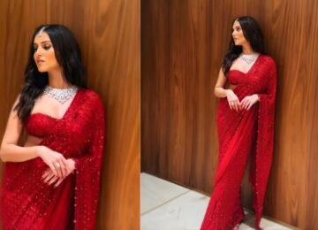 Tara Sutaria Makes a Powerful Style Statement in Red Arpita Mehta Saree
