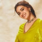 Keerthy Suresh Steps Out in Handcrafted Velvet Kurta Look