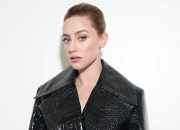 Lili Reinhart Turns Heads in Crocodile-Effect Patou Trench at Paris Fashion Week