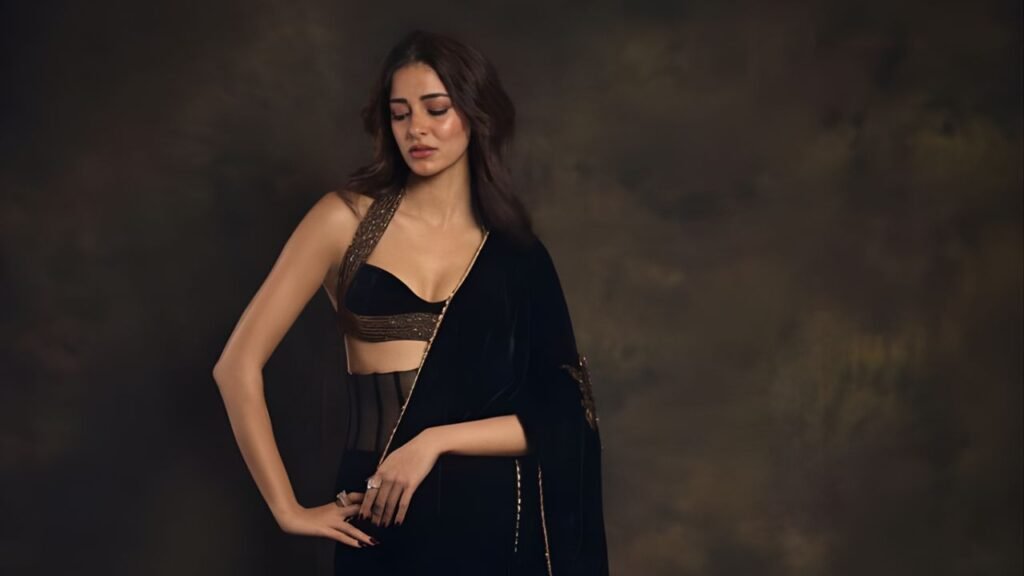 Ananya Panday Turns Heads in Architectural Black & Gold Manish Malhotra Saree
