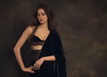 Ananya Panday Turns Heads in Architectural Black & Gold Manish Malhotra Saree