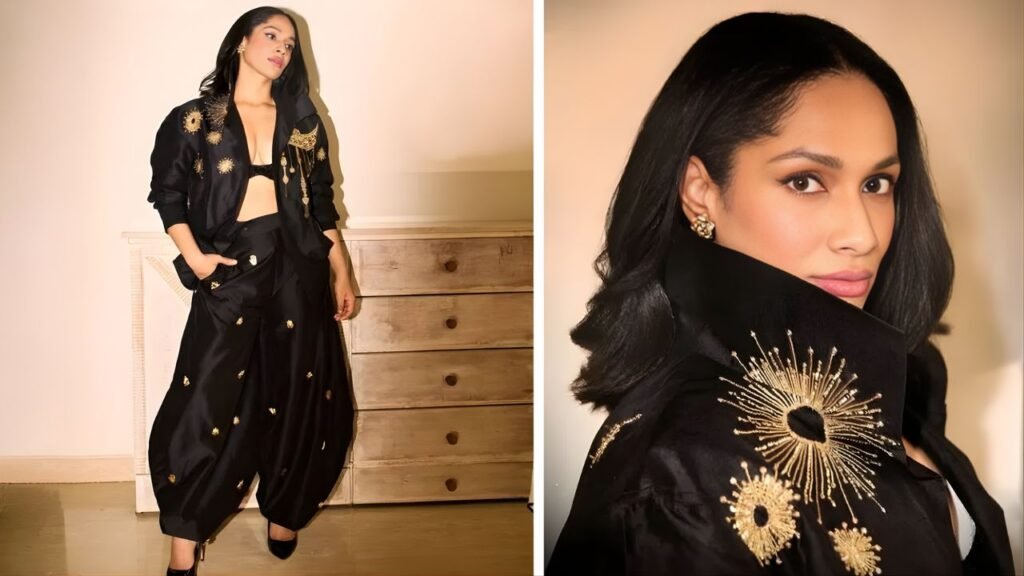 Masaba Gupta Turns Heads in Embellished Bomber Jacket at Vogue Event