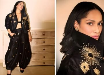 Masaba Gupta Turns Heads in Embellished Bomber Jacket at Vogue Event